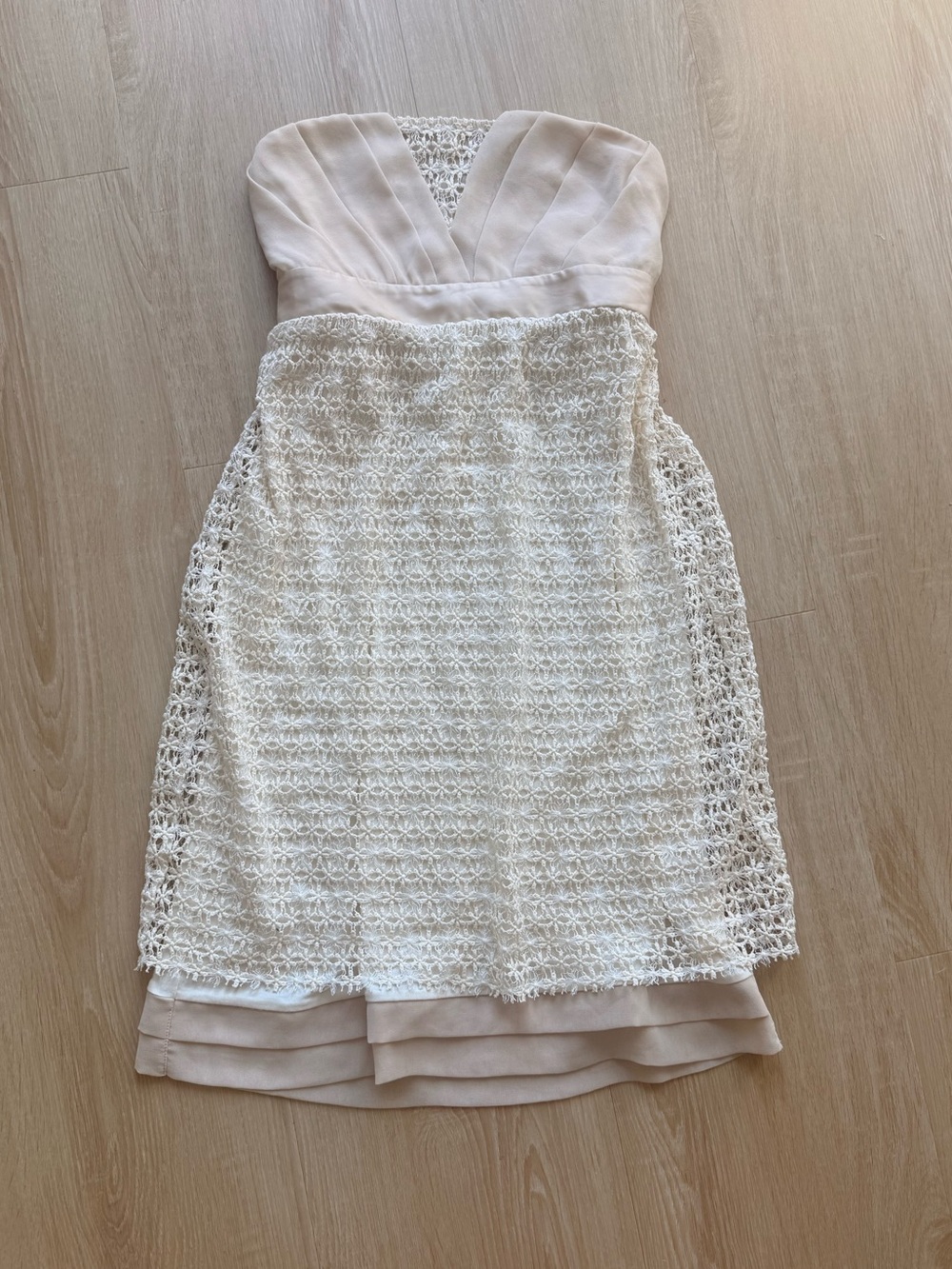 intimissimi Strapless Cream Lace Dress